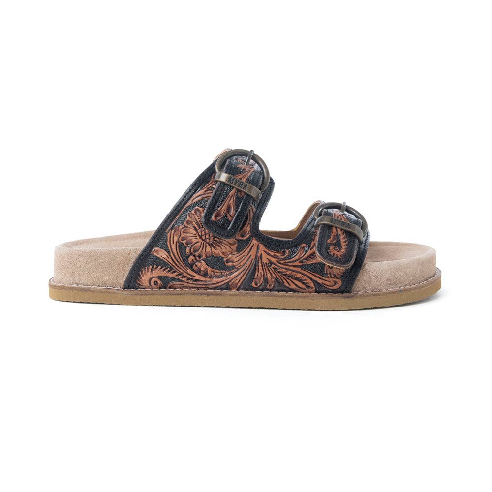 Bronzed Brown Leather Sandals